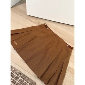 Vintage Ellesse Pleated Tennis Mini Skirt Brown Size 14 Y2K Sport Preppy 🤎